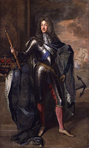 Portret van James II van Engeland in wapenuitrusting